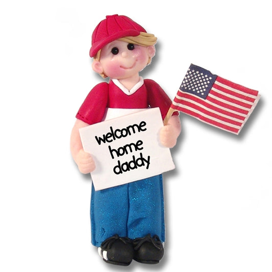 PATRIOTIC, Little Boy Handmade Polymer Clay