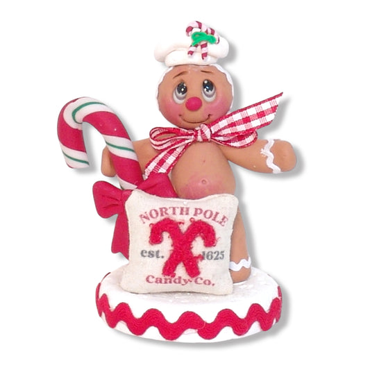 Gingerbread Figurine with Large Candy Cane