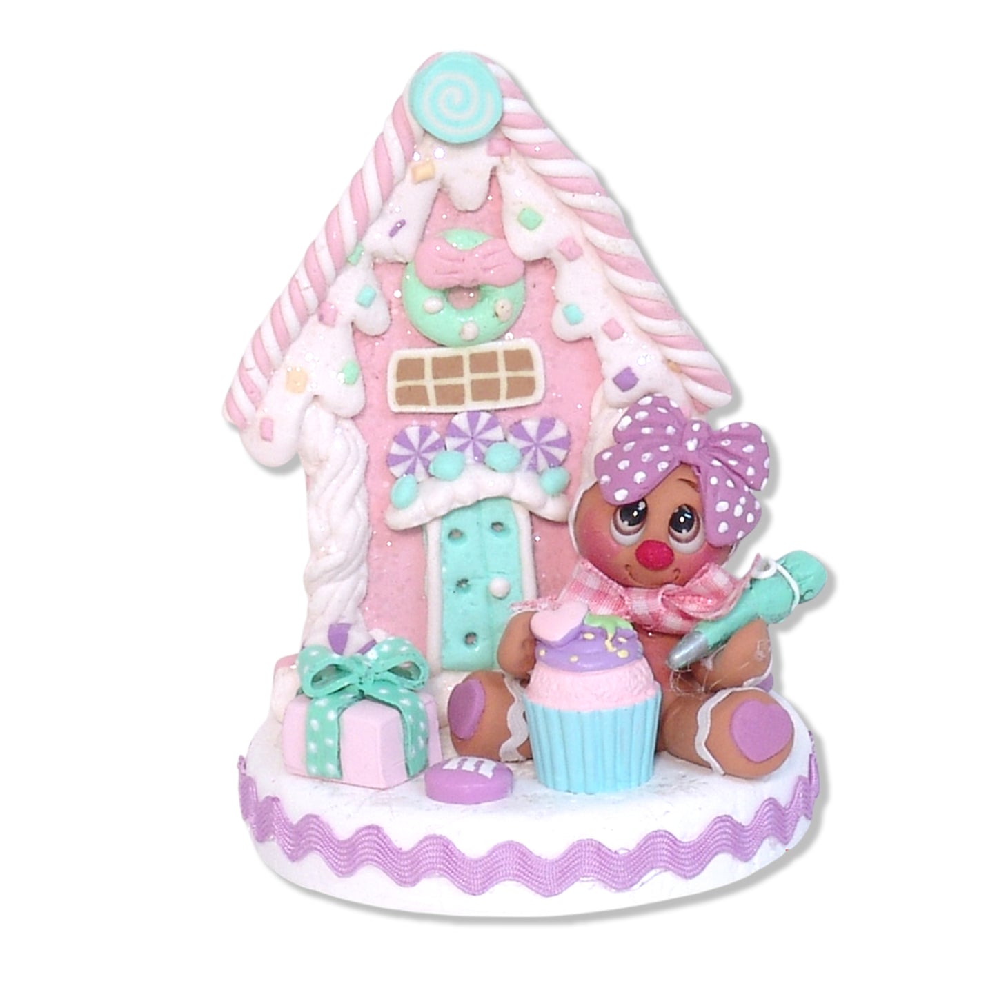 Gingerbread Clay Figure with Gingerbread House - LAV