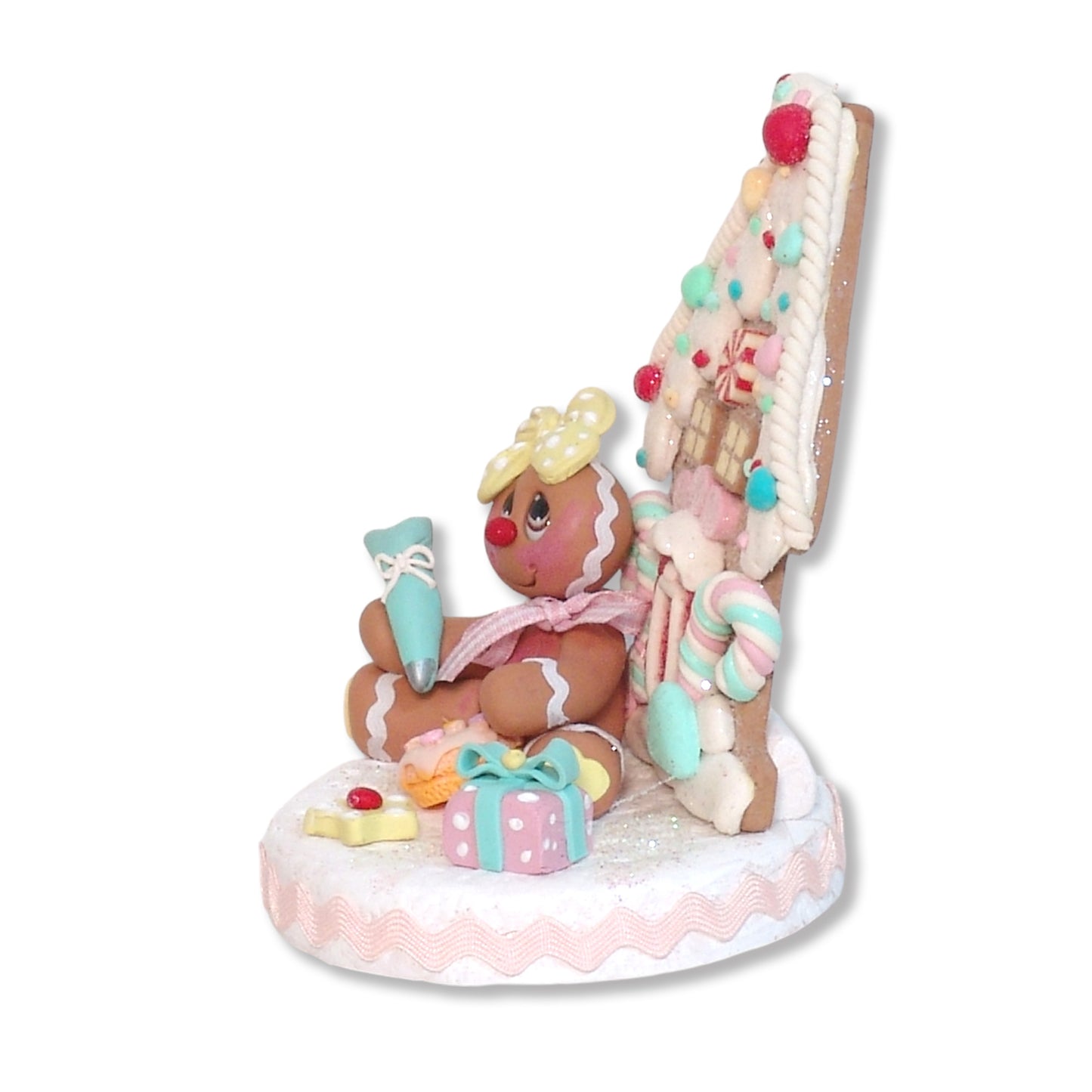 Gingerbread Clay Figure with Gingerbread House & Donut
