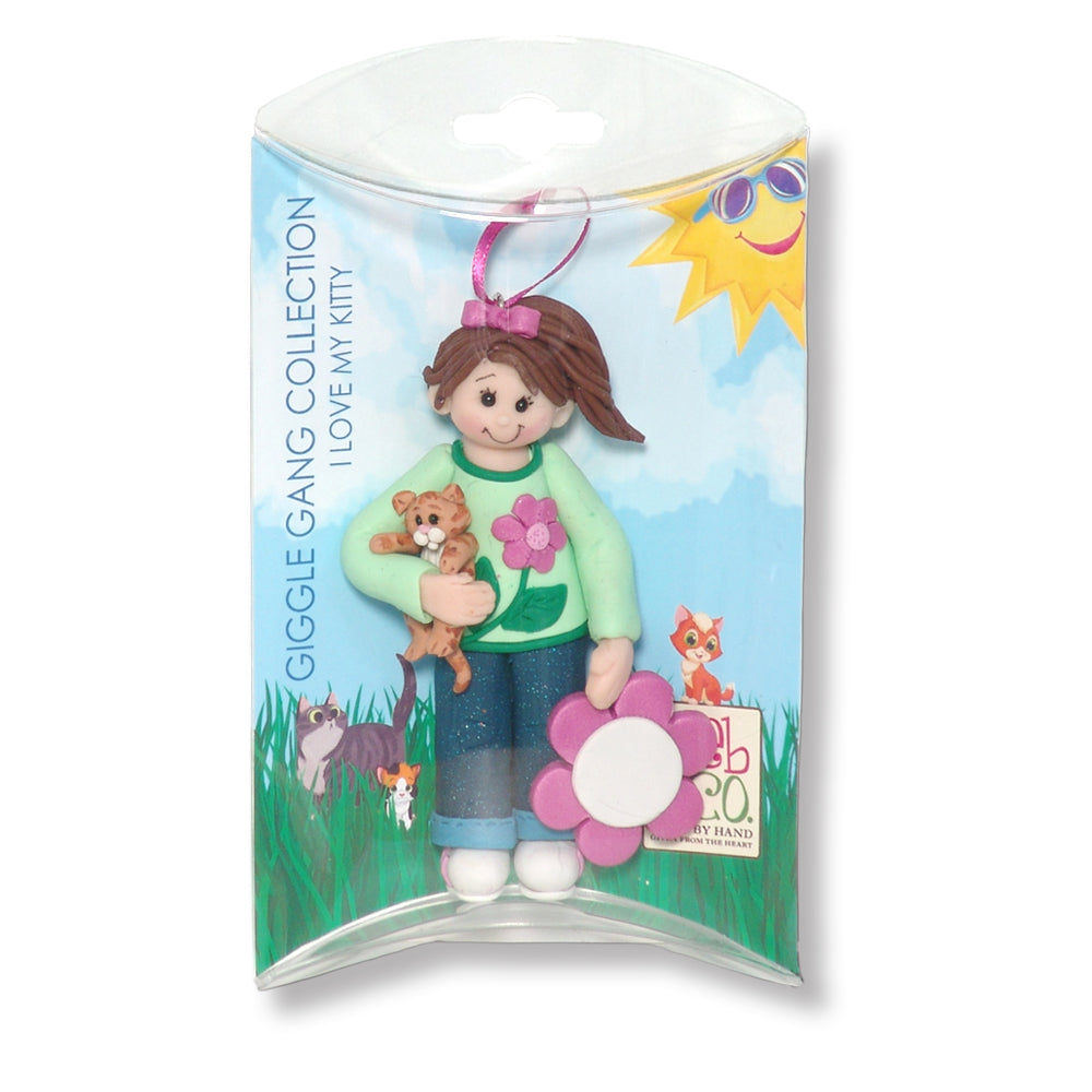 Girl with Kitten Handmade Personalized Ornament
