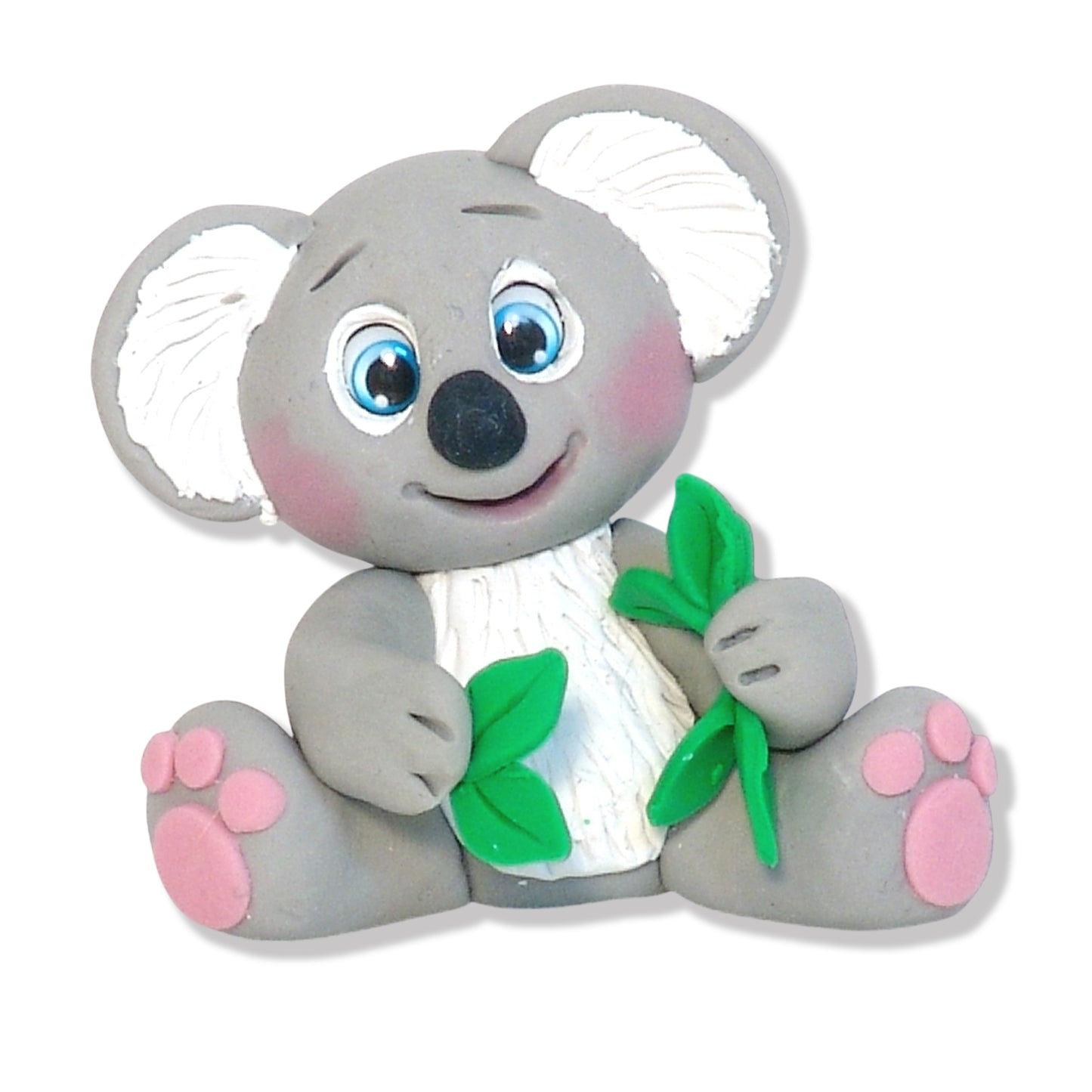 Koala Bear with Leaves HANDMADE POLYMER CLAY Figurine