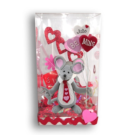 Merry Mouse Sweetheart Boy Valentine Figurine in Gift Box