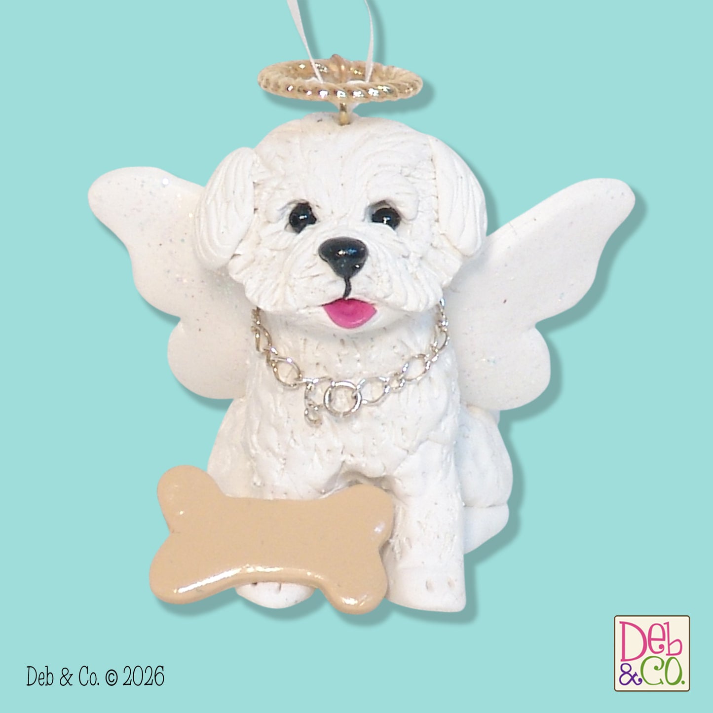 Maltese / Shih Tzu Puppy Dog Angel Ornament