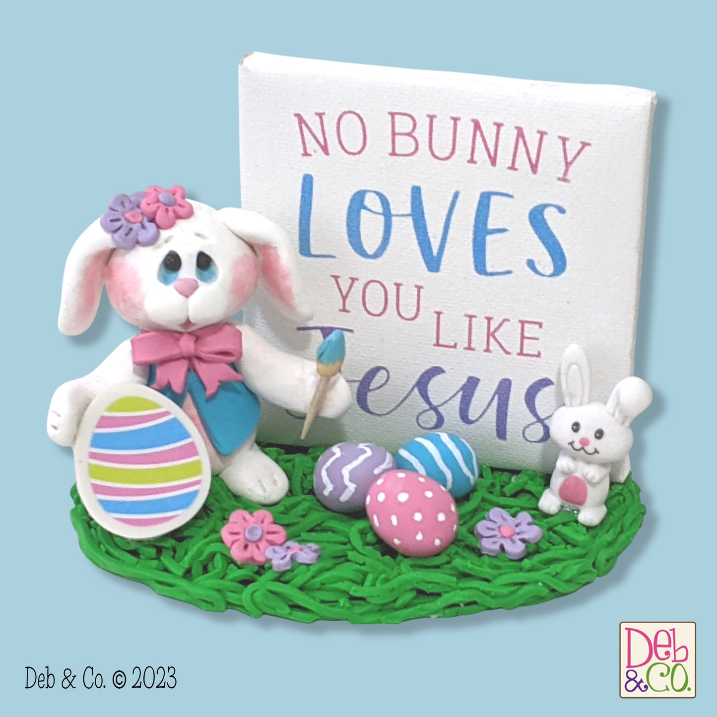 White Baby Easter Bunny Rabbit Figurine