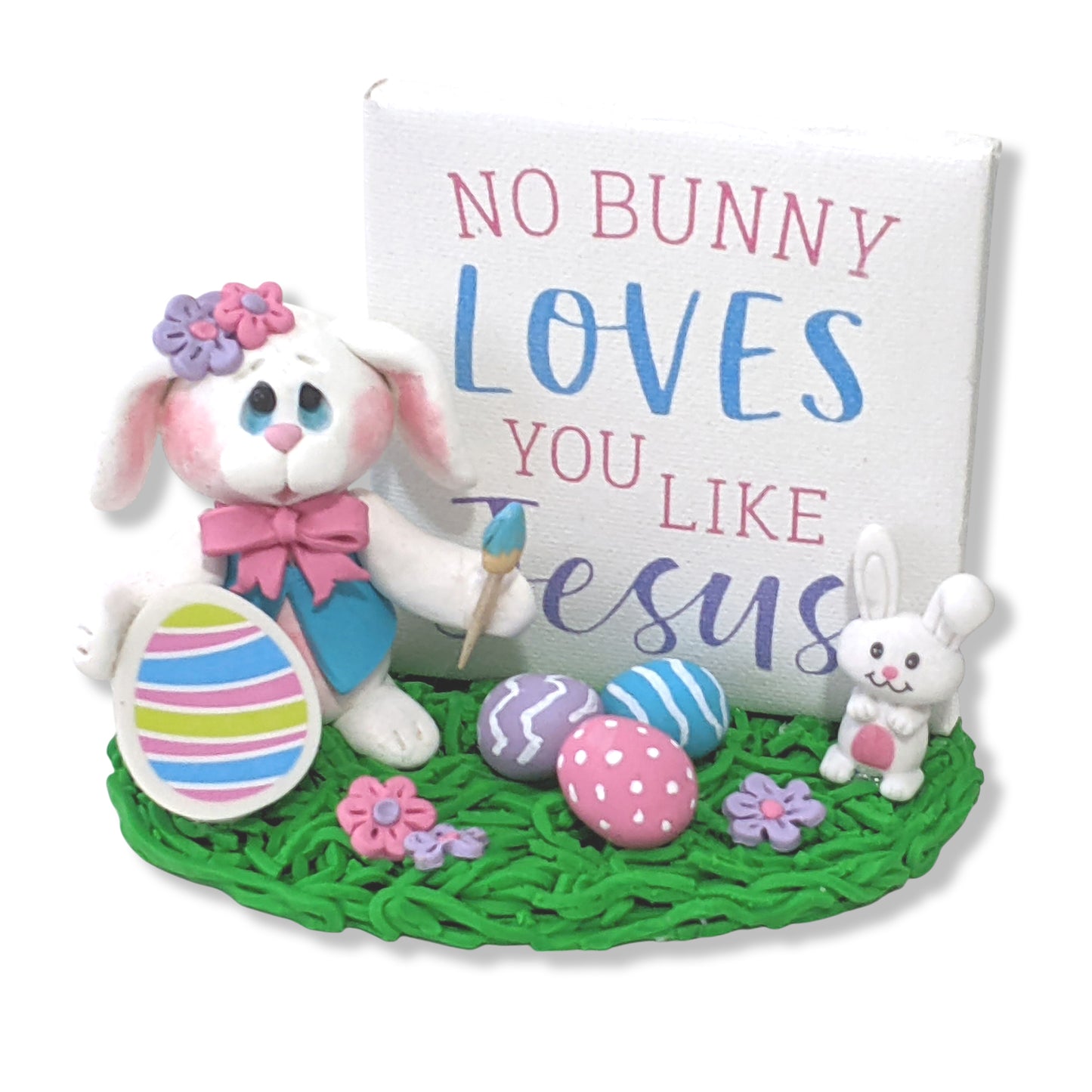 White Baby Easter Bunny Rabbit Figurine