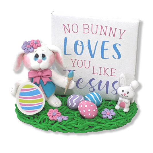 White Baby Easter Bunny Rabbit Figurine