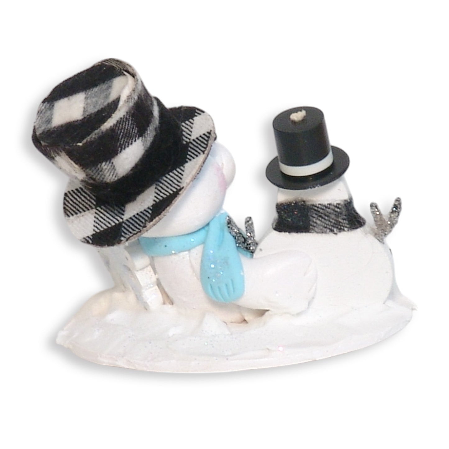 Polar Bear with Hat and Snowman Figurine