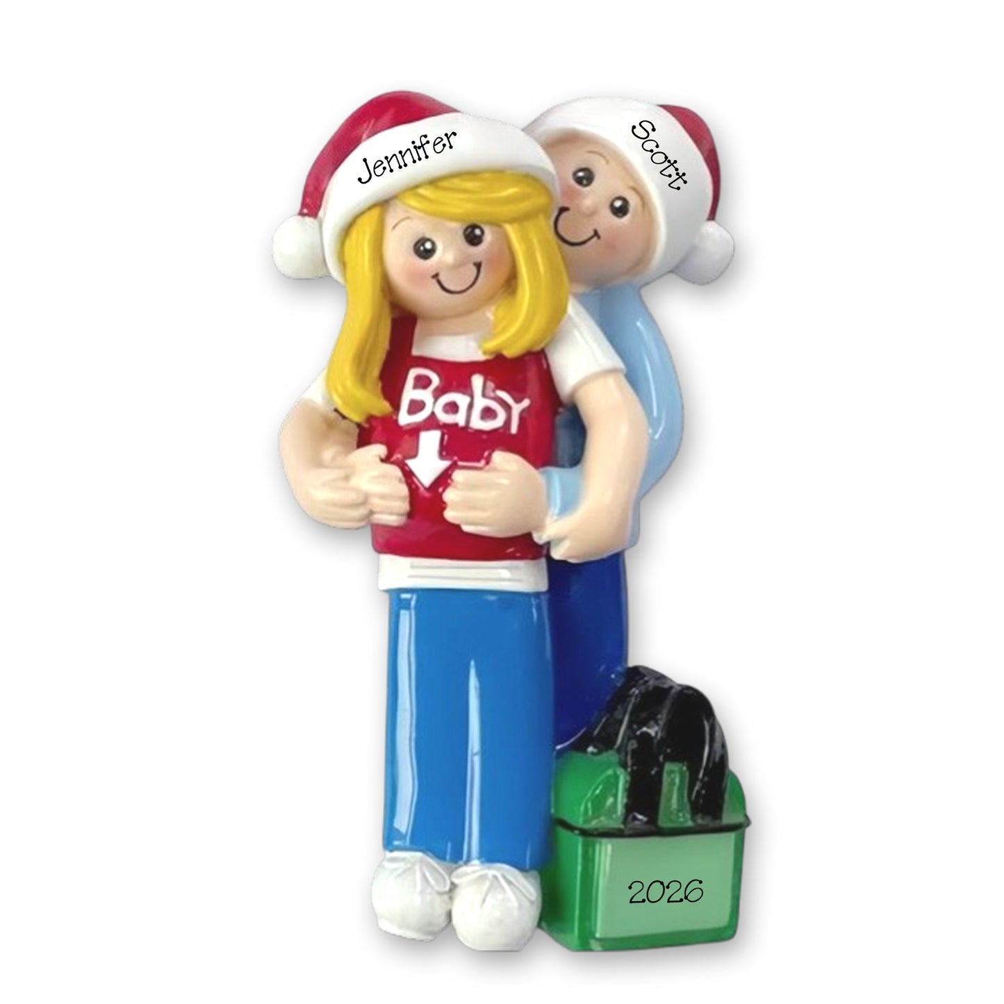 Pregnant Couple Expecting Parents Personalized Christmas Ornament