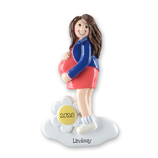 Expecting Mom Personalized Pregnant Ornament
