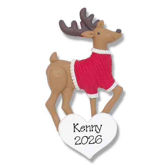 Reindeer Personalized Christmas Ornament