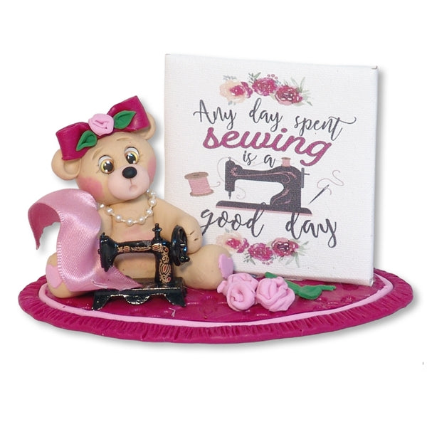 "Selina's Sewing Shop" Handmade Polymer Clay Figurine