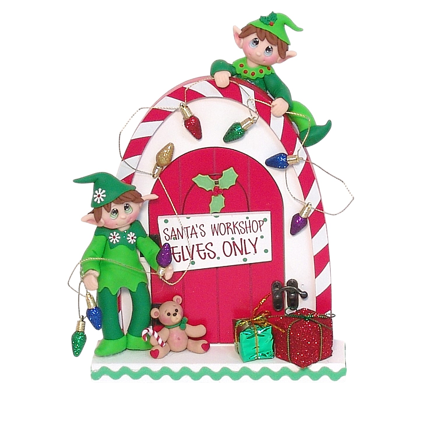 Santa's Workshop with HANDMADE Polymer Clay Elves - 2