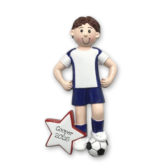 Male Soccer Player Personalized Ornament