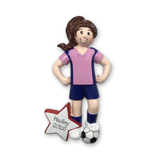 Female Soccer Player Personalized Ornament
