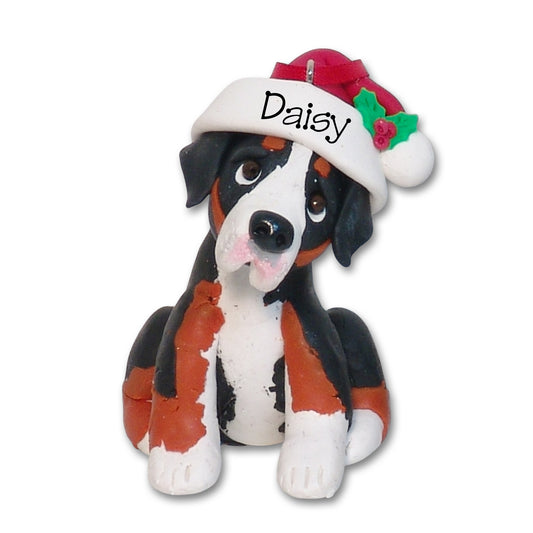 Greater Swiss Mountain Puppy Dog Polymer Clay Ornament