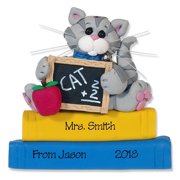 Cat Teacher / School Ornament - Personalized Teacher Ornament Limited Edition