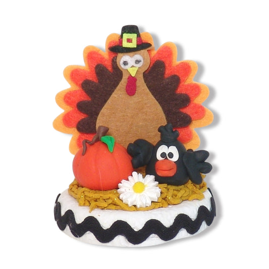 Turkey and Crow Fall Decor Figurine -2
