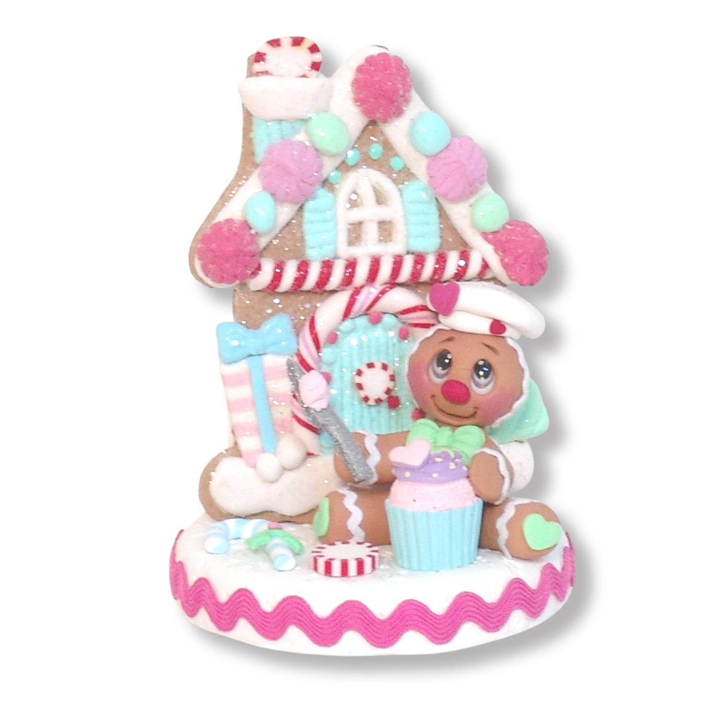 Gingerbread Clay Figure with Gingerbread House & Cupcake  - 2