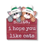 2 Kitty Cats on "Santa, I Hope You Like Cats" Sign