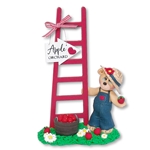 "Andy's Apple Orchard" Handmade Bear with Wooden Ladder