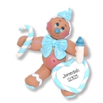 Baby Boy Gingerbread Handmade 1st Christmas Ornament