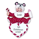 Baby Boy or Girl w/Panda Hat 1st Christmas Ornament