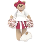 Red Cheerleader Belly Bear<br>Personalized Ornament