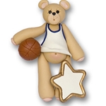 Basketball Belly Bear<br>Personalized Ornament -  ON SALE!