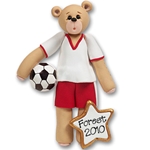 Soccer Belly Bear<br>Personalized Ornament