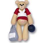 Personalized Bowling Ornament Bowler Belly Bear Personalized Ornament-ON SALE!