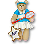 Girl Tennis Belly Bear<br>Personalized Ornament