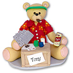 Belly Bear Card Player<br>Personalized Ornament