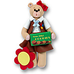 Belly Bear Brownette Personalized Christmas Ornament