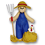 Farmer Belly Bear<br>Personalized Ornament