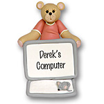 Computer Belly Bear<br>Personalized Ornament
