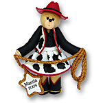 Belly Bear Cowgirl Personalized Ornament - Custom Ornaments