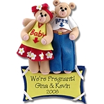 Belly Bear<br>Pregnant Couple<br>Personalized Ornament