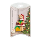 Christmas Belly Bear Girl Personalized Ornament in Custom Gift Box
