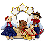 Belly Bear Cowboy Family of 3 Personalized Family Ornament