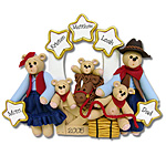 Belly Bear Cowboy<br>Family of 5<br>Personalized Ornament