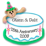 Bear & Birthday Cake Personalized Christmas Ornament