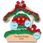 RESIN<br>Rockin' Robin Family of 3<br>Personalized Family Ornament