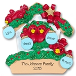 RESIN<br>Rockin' Robin<br>Family of 4 Personalized Ornament