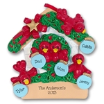 RESIN<br>Rockin' Robin<br>Family of 5 Personalized Ornament