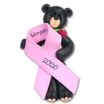 Black Bear Breast Cancer MEMORIAL - Survivor Pink Ribbon Ornament