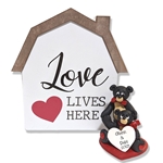 Love Lives Here Plaque with Black Bear Couple - 2 Piece Set