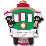 Black Bear Couple in Streetcar Personalized Family Ornament - Custom Ornament