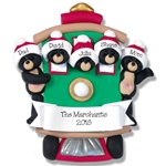 Black Bear Family of 5 in Streetcar Personalized Family Ornament - Custom Ornament