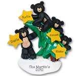 Black Bear Family of 4<br>w/Christmas Tree